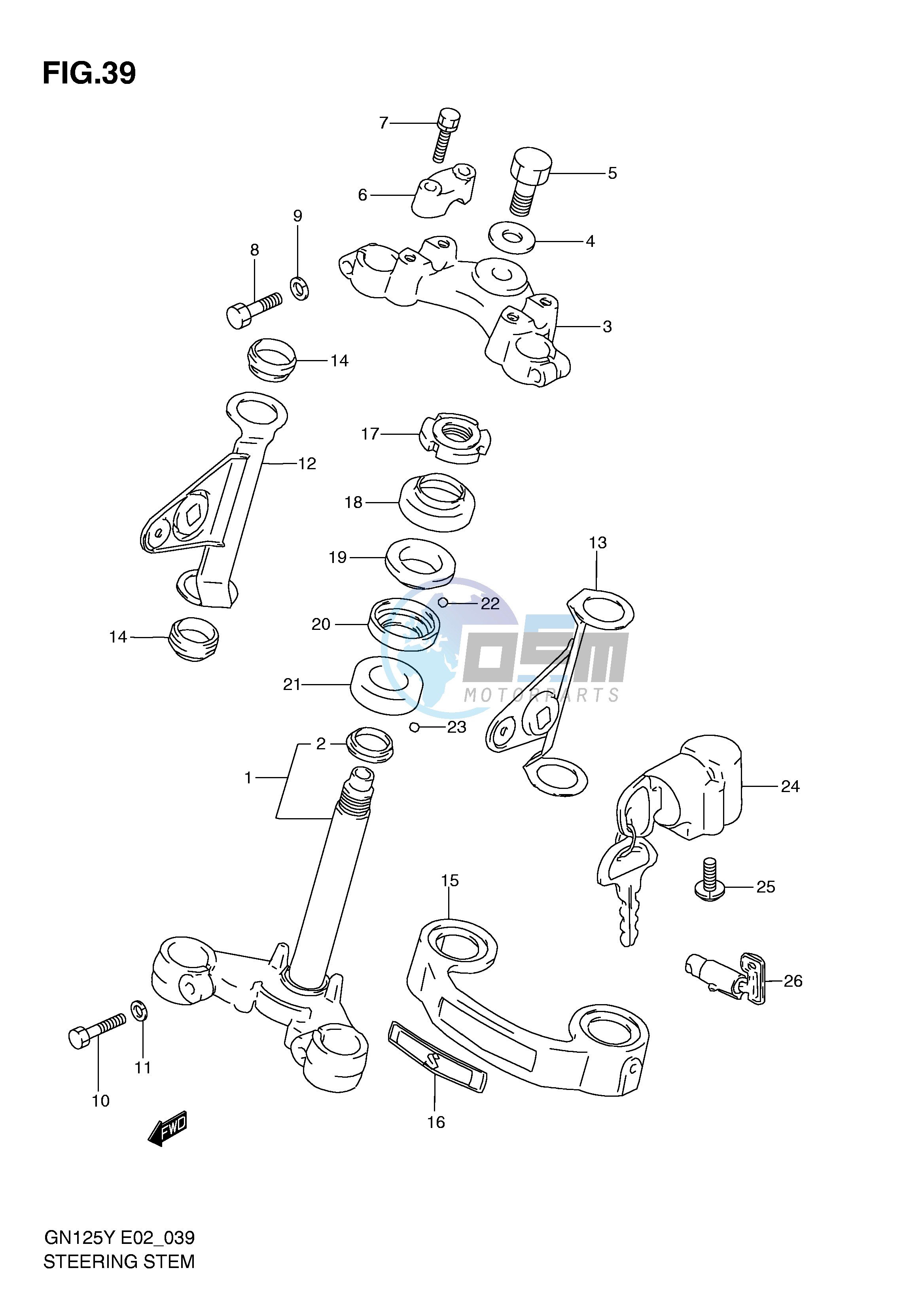 STEERING STEM (MODEL V W X)