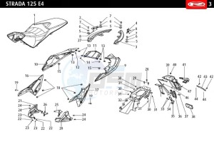 STRADA-125-EURO-4-WHITE drawing REAR PLASTICS - COVERS