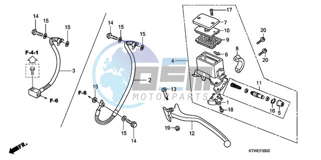 RR. BRAKE MASTER CYLINDER