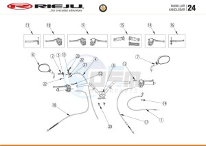 BYE-BIKE-EURO4-WHITE drawing HANDLEBARS