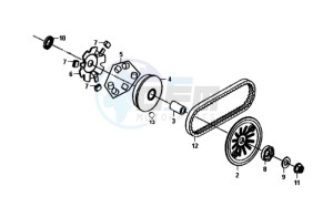 FIDDLE II 50 25KMH NEW ENGINE drawing CLUTCH / V BELT