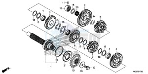 CB500XE CB500X ABS UK - (E) drawing TRANSMISSION (COUNTERSHAFT)