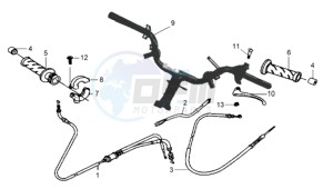 JET EURO X 50 25KMH drawing HANDLEBAR / CABLES / BRAKE LEVER