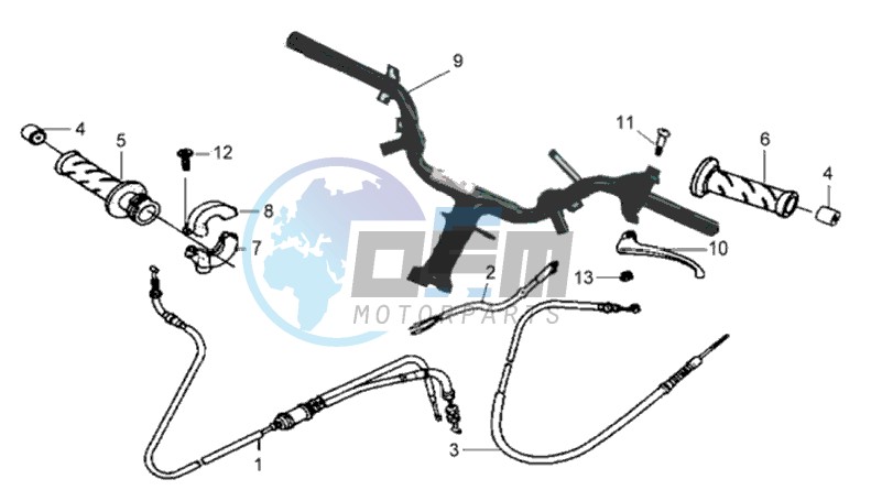 HANDLEBAR / CABLES / BRAKE LEVER