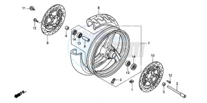 CB600F2 HORNET S drawing FRONT WHEEL