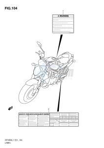 SFV650 (E21) Gladius drawing LABEL (SFV650AL1 E21)