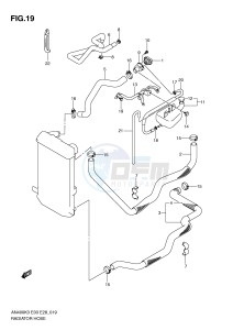 AN400 (E3-E28) Burgman drawing RADIATOR HOSE