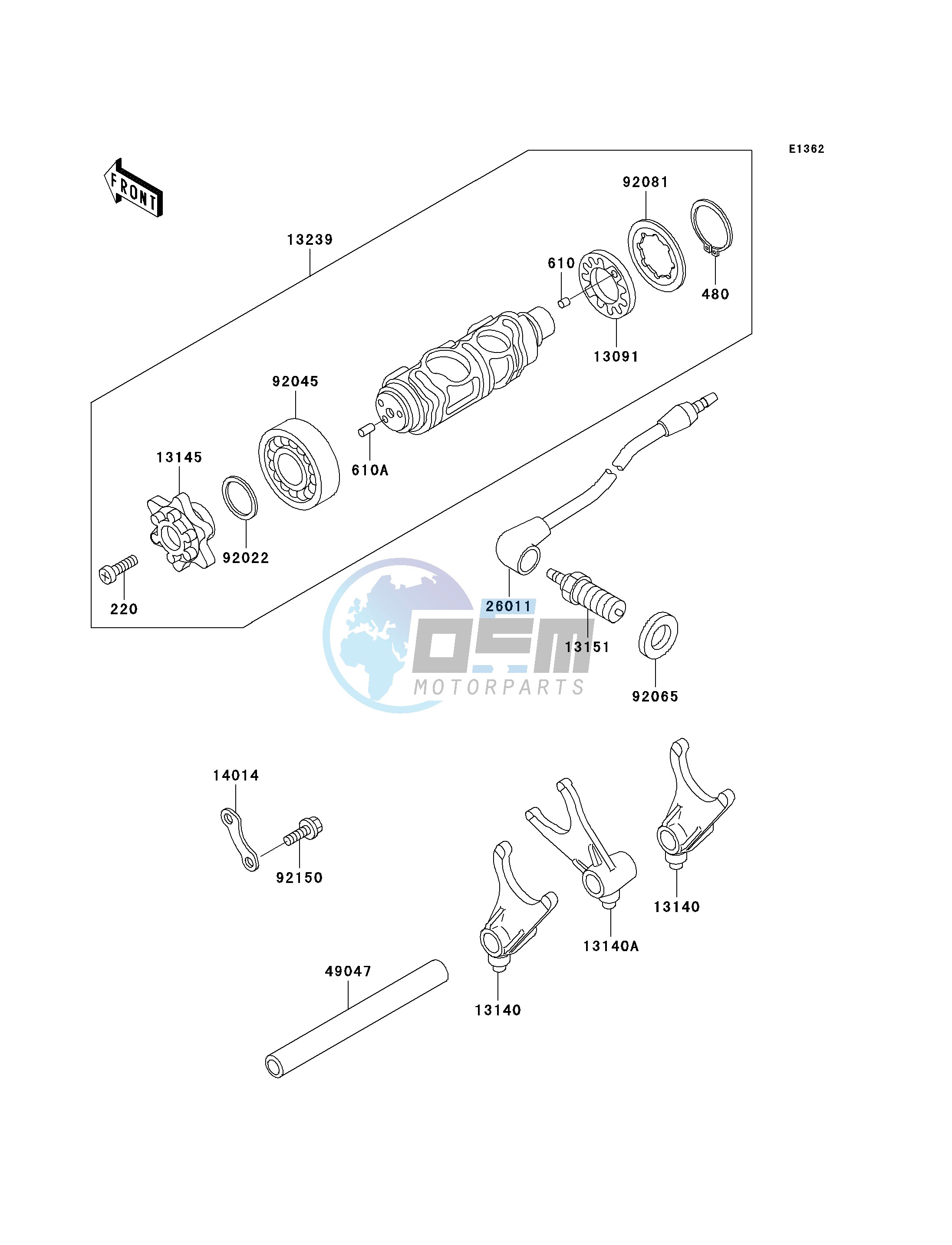 GEAR CHANGE DRUM_SHIFT FORK-- S- -