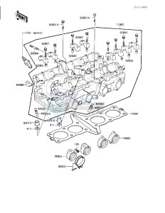 KZ 650 H [CSR] (H3) [CSR] drawing CYLINDER HEAD -- 83 H3- -