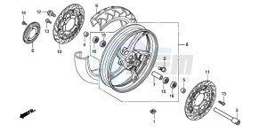 CB600F CB600F drawing FRONT WHEEL