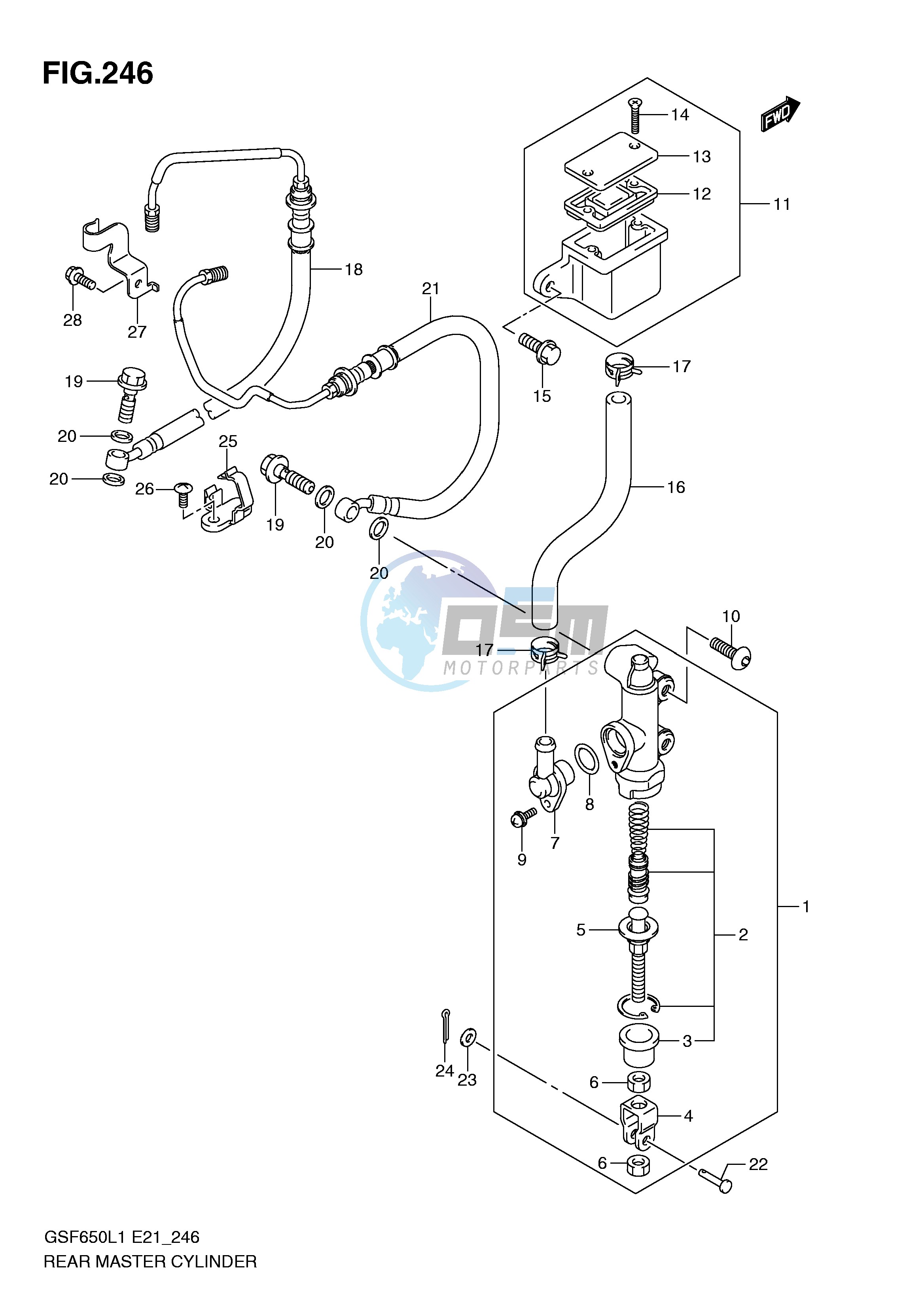 REAR MASTER CYLINDER (GSF650SUAL1 E21)