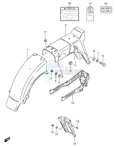 GS125 (E1) drawing REAR FENDER (MODEL Z D F K L M)