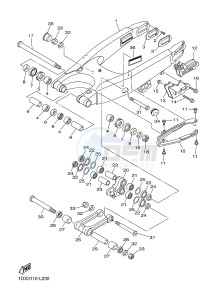 WR450F (1DX3) drawing REAR ARM