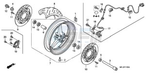 CBR1000RA9 France - (F / ABS CMF HRC MKH MME) drawing FRONT WHEEL