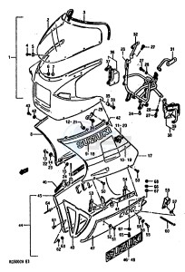 RG500 (E1) Gamma drawing COWLING (MODEL G)