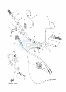 XT250 XT250P (B1UK) drawing STEERING HANDLE & CABLE