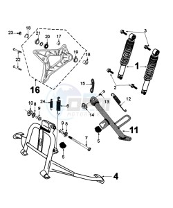 TWEET 125 V PRO drawing SUSPENSION AND STAND