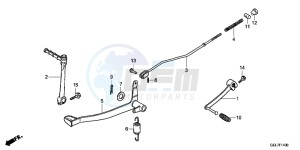 CRF50FE CRF50F Europe Direct - (ED) drawing BRAKE PEDAL/KICK STARTER ARM