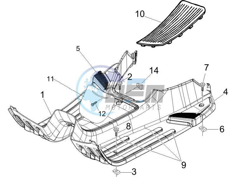 Central cover - Footrests