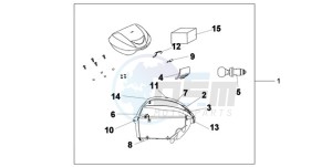 SH300AR9 Europe Direct - (ED / ABS SPC) drawing TOP BOX 35 L QUASAR SILVER