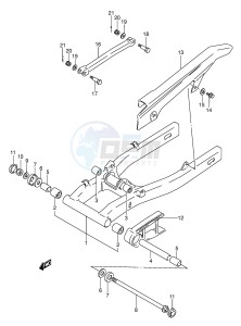 GS500E (E2) drawing REAR SWINGING ARM