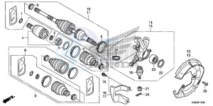 TRX500FA6G TRX500FA Australia - (U) drawing FRONT KNUCKLE/ FRONT DRIVE SHAFT