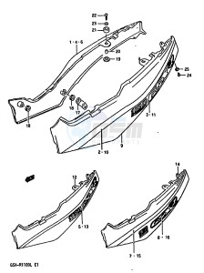 GSX-R1100 (K-L) drawing FRAME COVER (MODEL K)