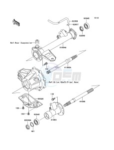 KLF250 KLF250A6F EU GB drawing Rear Axle