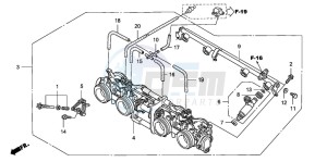 CB1300SA CB1300SUPERBOLD'OR drawing THROTTLE BODY (ASSY.)