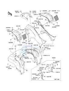 KVF 750 B (BRUTE FORCE 750 4X4I) (B6F-B7FA) A6F drawing FRONT FENDER-- S- -