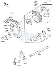 KX 250 F [KX250] (F1) [KX250] drawing REAR HUB