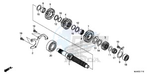 CBR500R England - (3ED) drawing TRANSMISSION (MAINSHAFT)