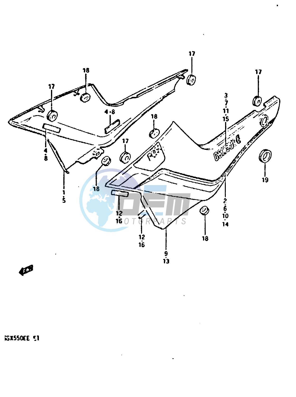 FRAME COVER (GSX550ED)