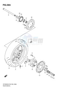 SFV650 (E3-E28) Gladius drawing REAR WHEEL (SFV650AL0)