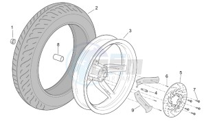 Scarabeo 125-150-200 (eng. Rotax) drawing Rear Wheel