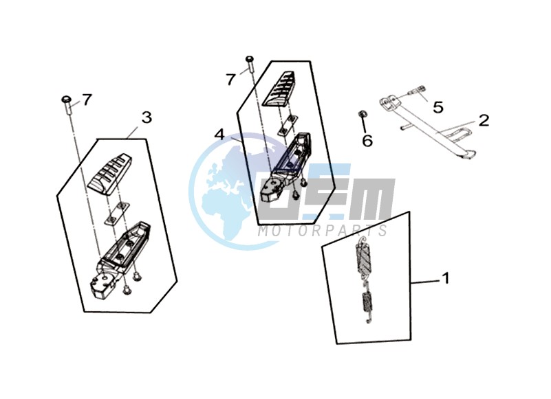 SIDE STAND - R-L. STEP BAR