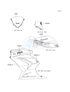 EX250 J [NINJA 250R] (J8F-J9FA) J9FA drawing DECALS-- BLACK_GREEN- --- J9FA- -