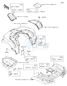 BRUTE FORCE 750 4x4i EPS KVF750GGF EU drawing Labels