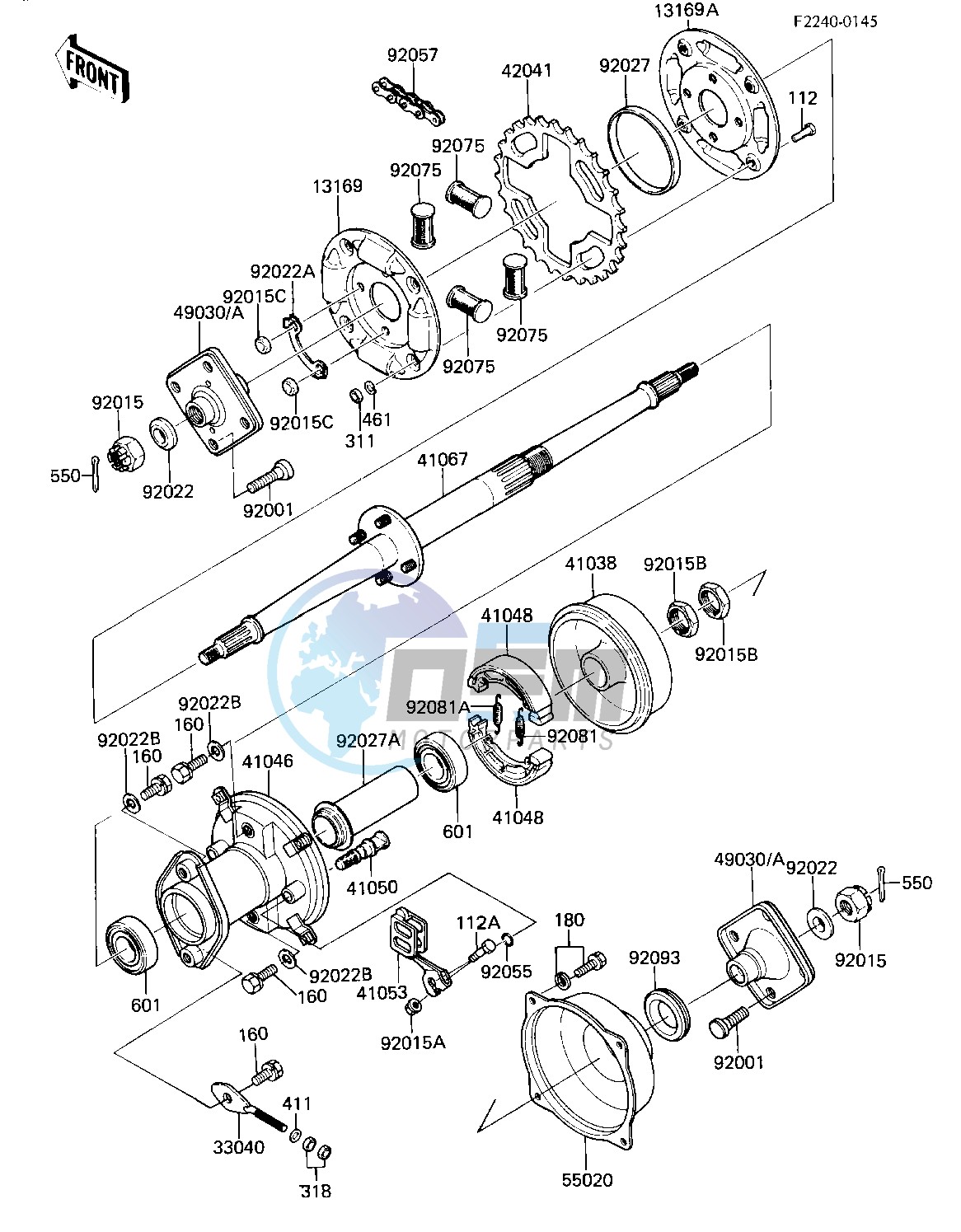 REAR HUB_AXLE_BRAKE_CHAIN -- KLT110-A1_A2- -