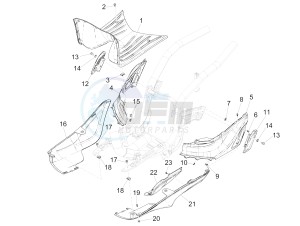 Liberty 50 iGet 4T 3V 25kmh 25km/h (EMEA) drawing Central cover - Footrests