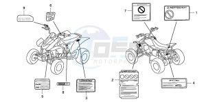 TRX450ER drawing CAUTION LABEL