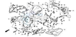 CB1300S CB1300SUPERBOLD'OR drawing FR. COWL/SIDE COWL/WINDSC REEN