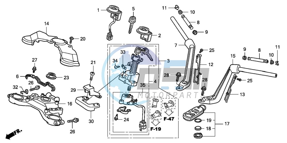 HANDLE PIPE/TOP BRIDGE (GL1800A1/A2/A3/A4)