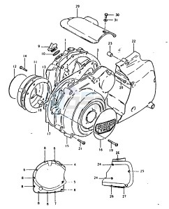 GSX1100 (T-X) drawing CRANKCASE COVER