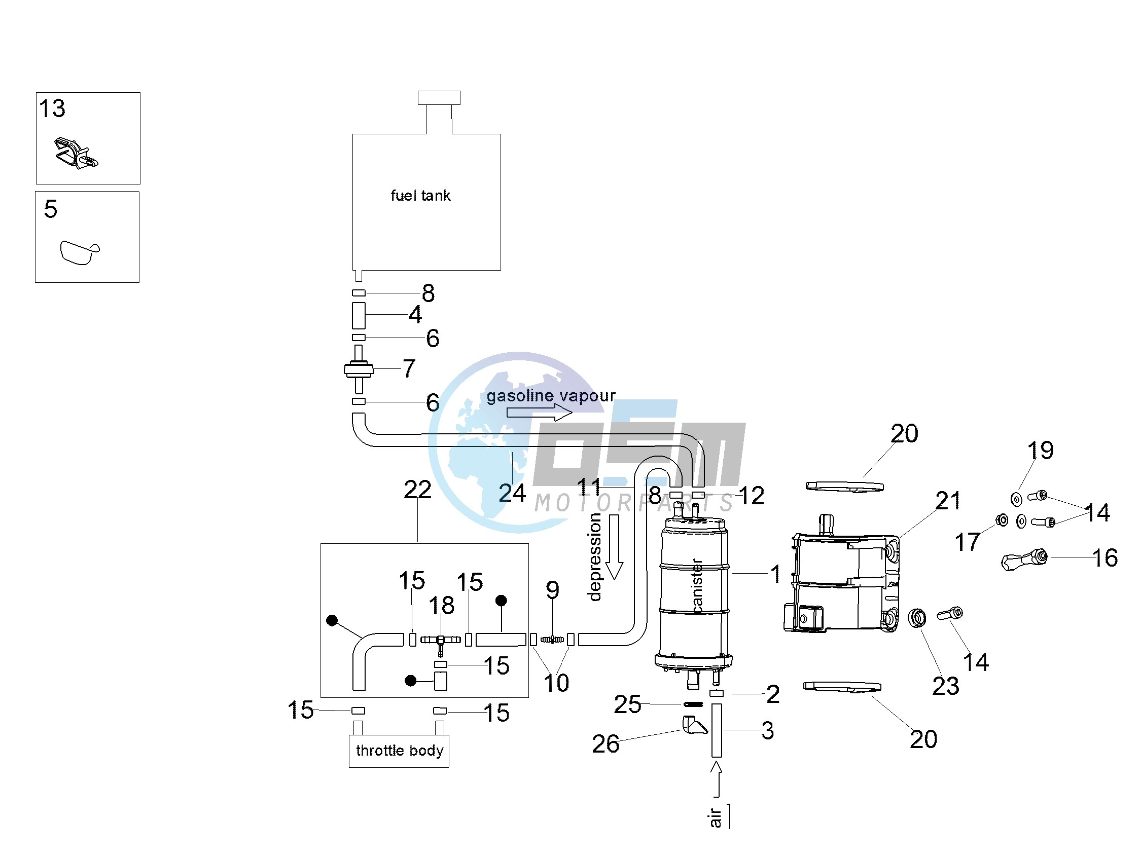 Fuel vapour recover system