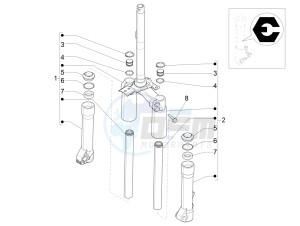 LIBERTY 125 4T E4 POSTE (EMEA) drawing Fork's components (Escorts)