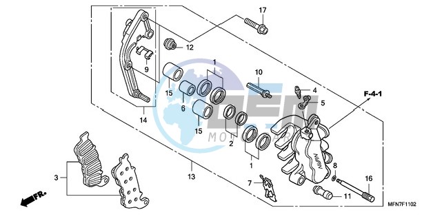 L. FRONT BRAKE CALIPER (CB1000RA)