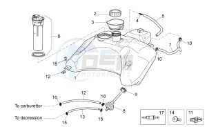 SR 50 ie AND carb. USA drawing Fuel tank II