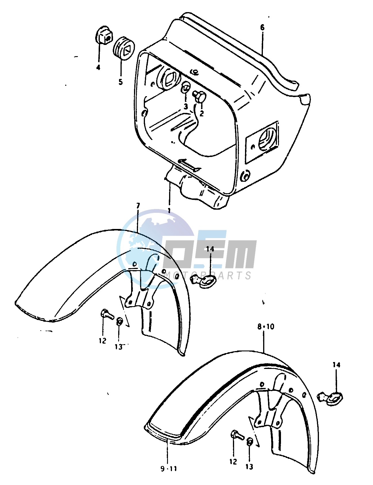 HEADLAMP HOUSING - FRONT FENDER