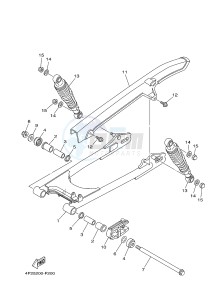 YBR125EGS (43BB) drawing REAR ARM & SUSPENSION